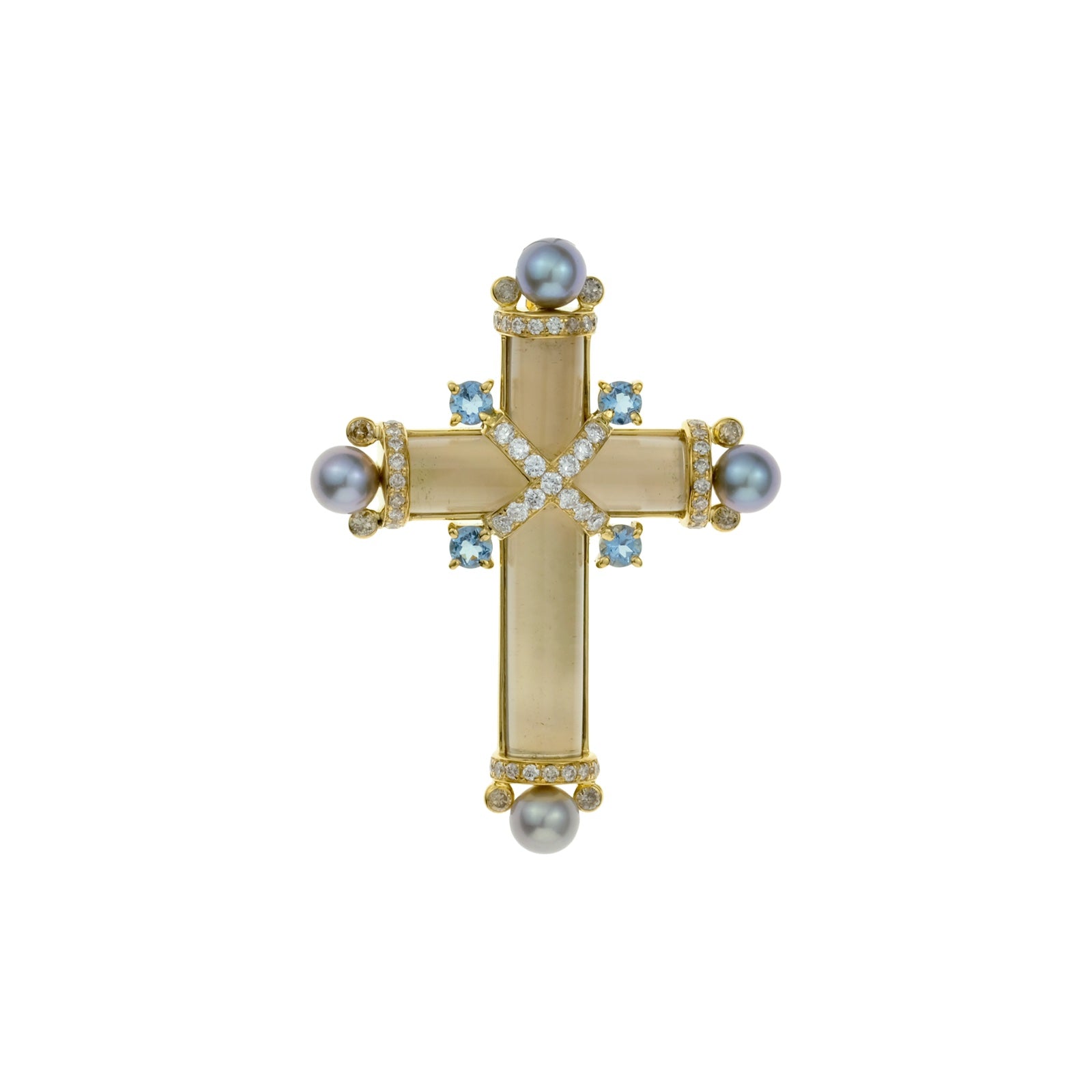 Smokey Quartz Cross Pendant