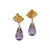 Carved Citrine and Amethyst Earrings
