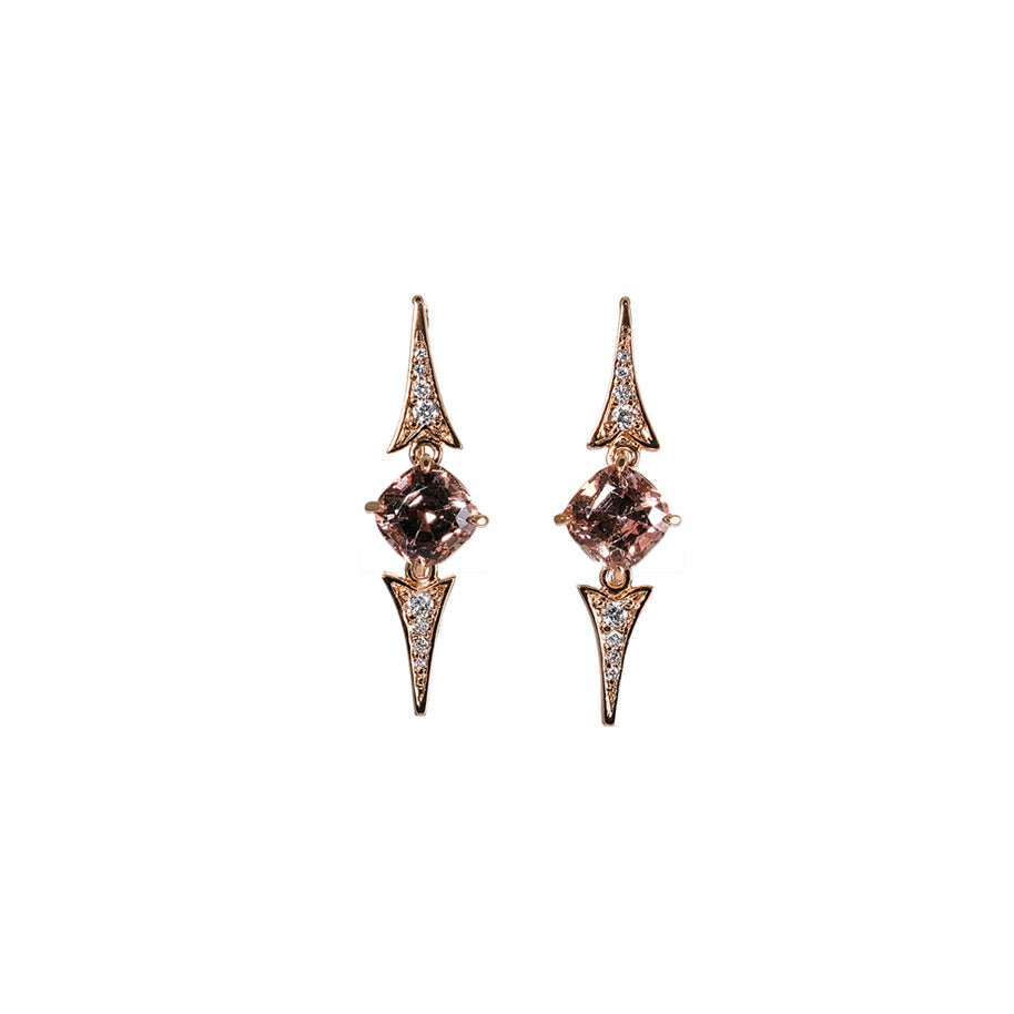 Malaia Garnet and Diamond Hook Earrings