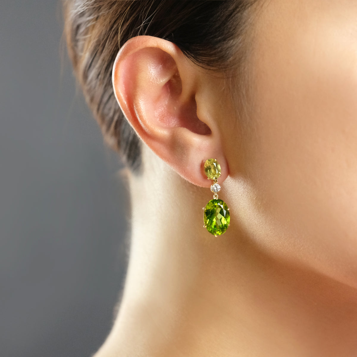 Chrysoberyl and Peridot Earrings