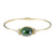 Green Tourmaline Oval Cabochon and Sapphire Bracelet