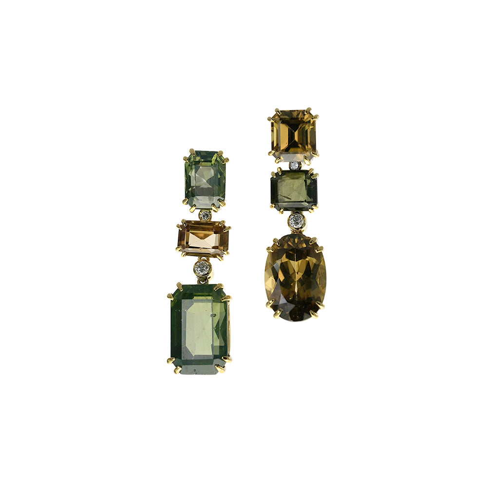 Zircon Multi and Diamond Earrings
