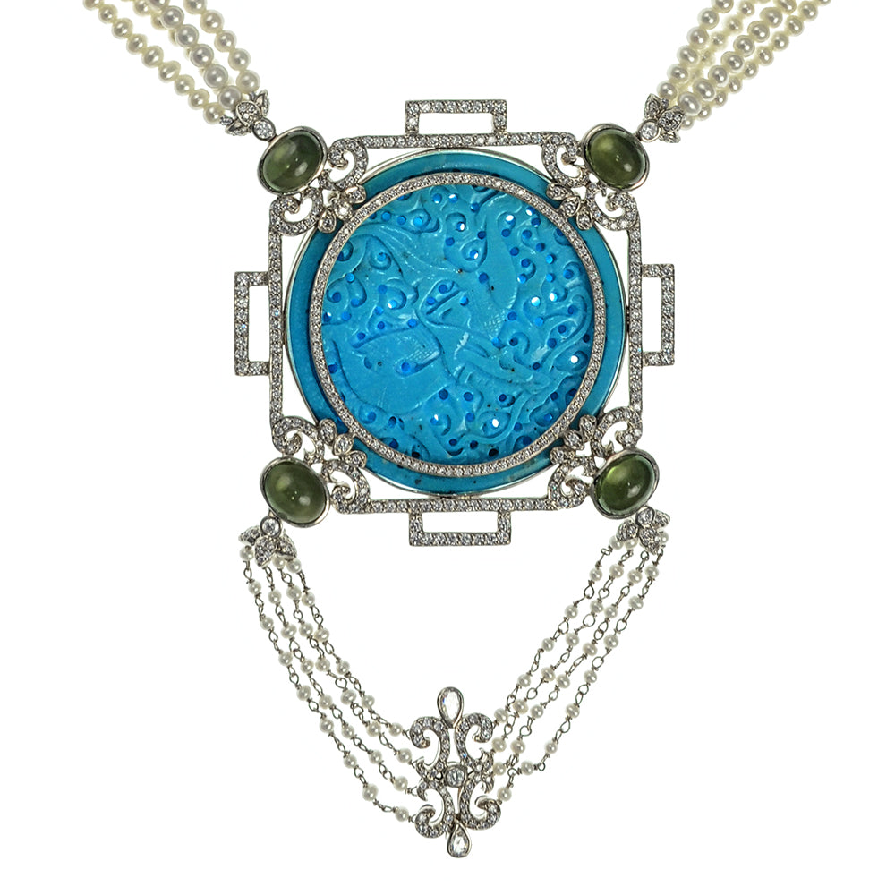 Turquoise Art Deco Necklace