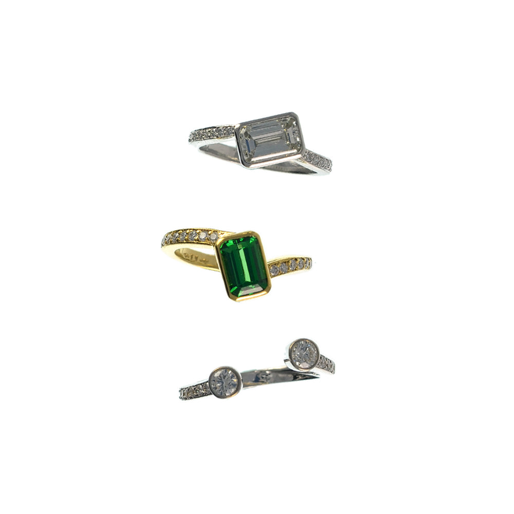 Tsavorite and Diamond Ring