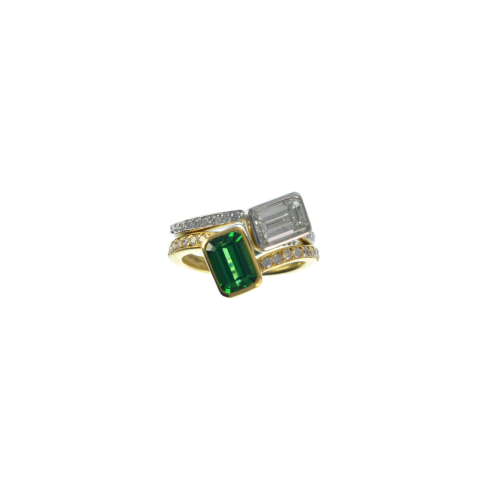 Tsavorite and Diamond Ring