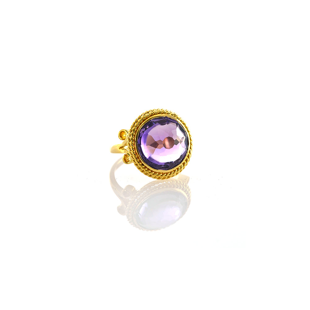 Amethyst with Rope Design Ring