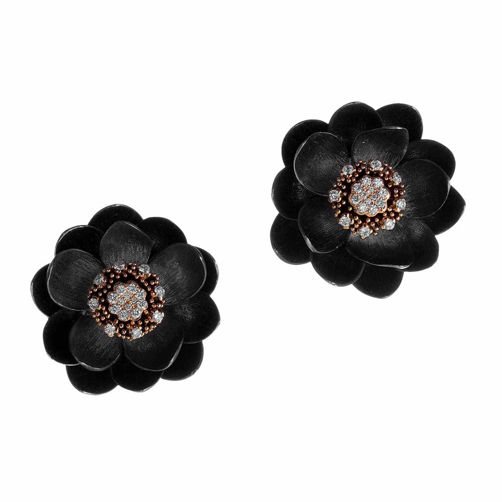 Lotus Earrings in Rose Gold, Medium