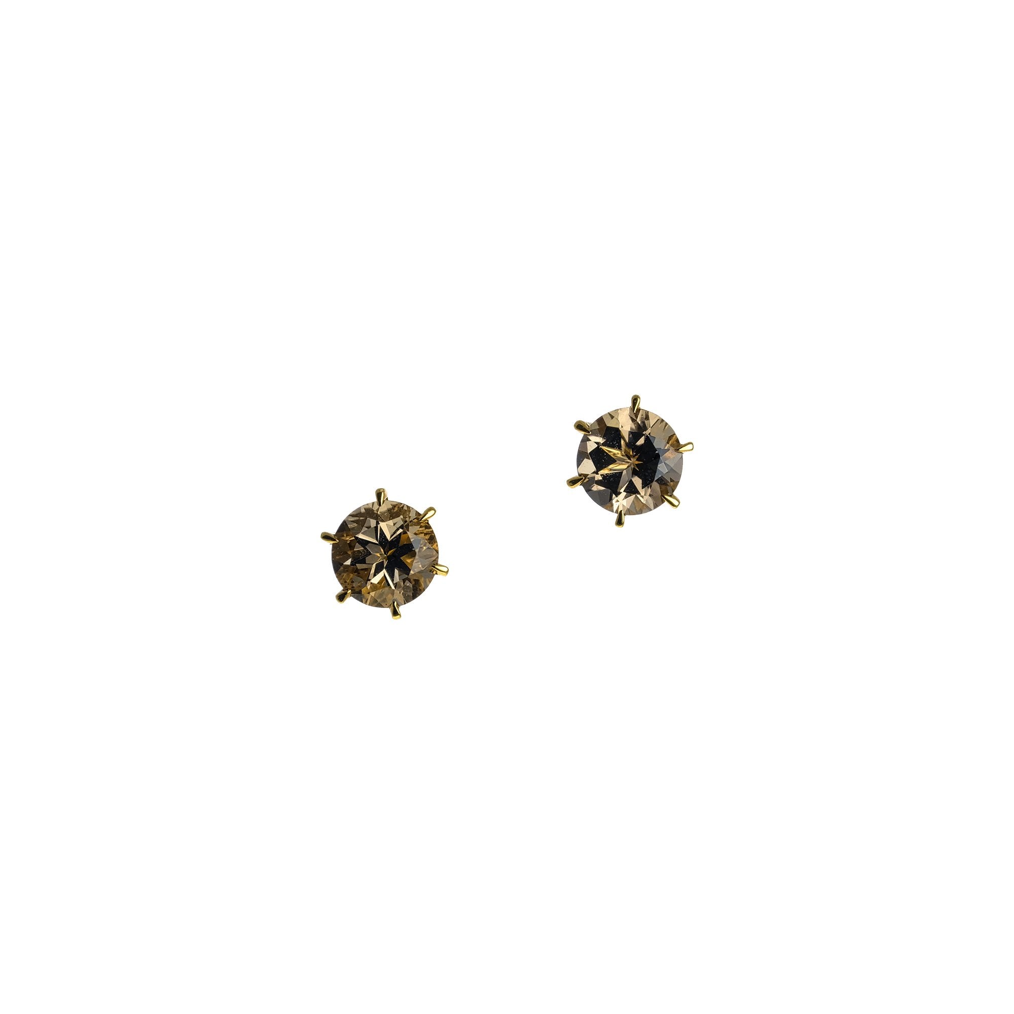 Smokey Quartz Studs, 1.85 carats