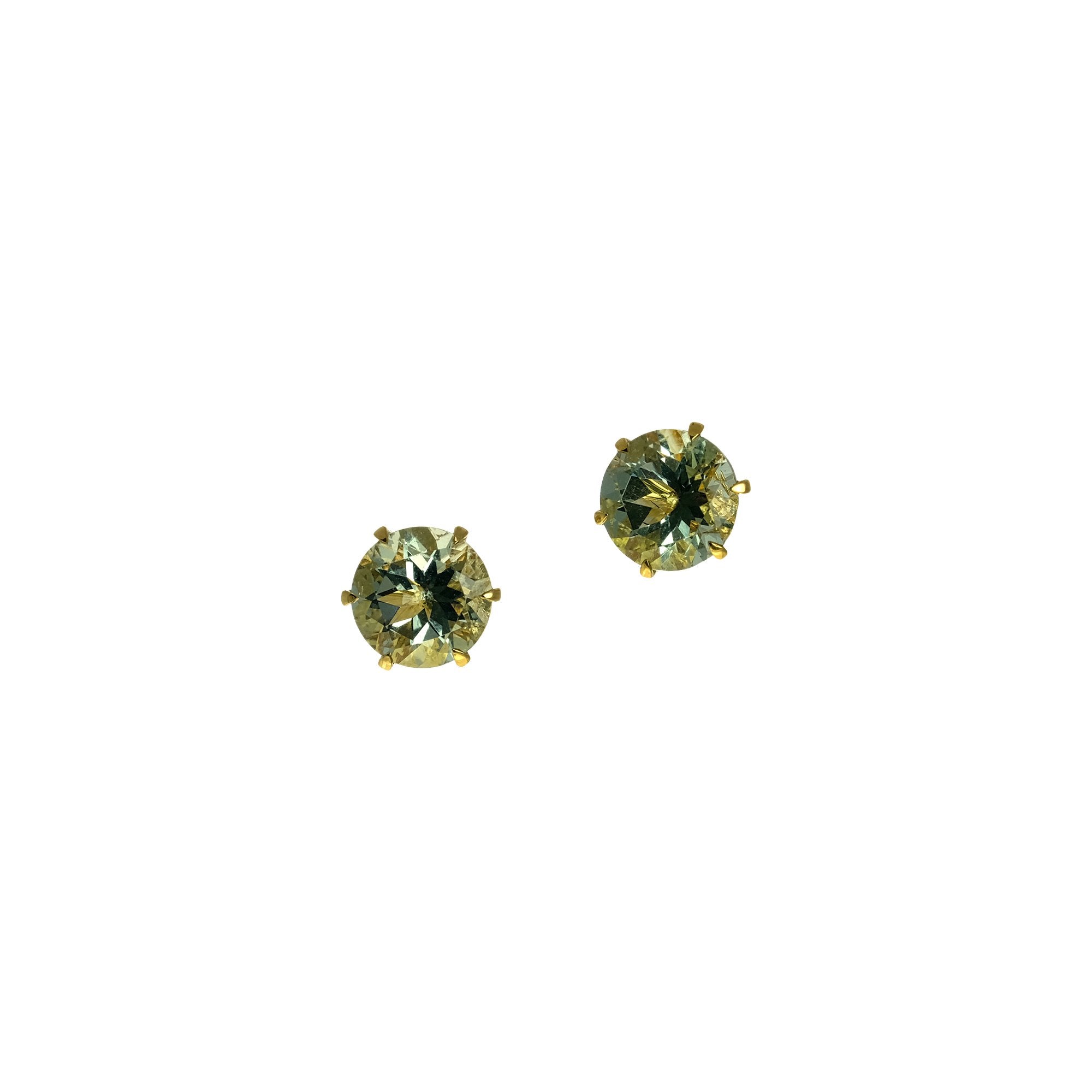Prasiolite Studs, 3.66 carats