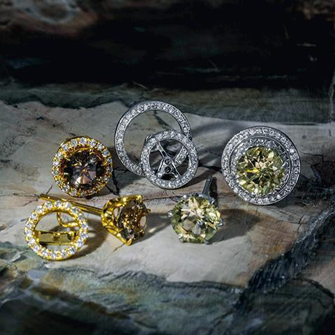 Smokey Topaz Studs, 3.61 carats