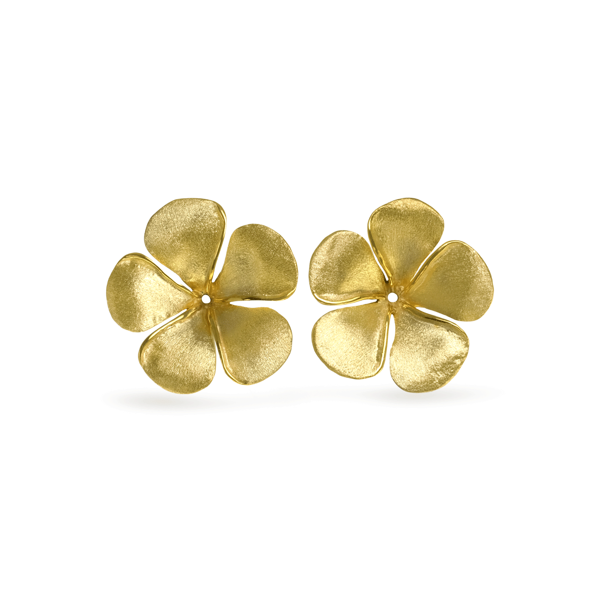 Kalachuchi Earring Jacket, Medium, Satin Finish (available in yellow, white, and rose gold)