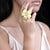 Diamond Kalachuchi Ring, Life-Size, Satin and Shiny Finish (available in yellow, white, and rose gold)