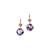 Octahedron and Laser Cut Amethyst Pyramid Earrings