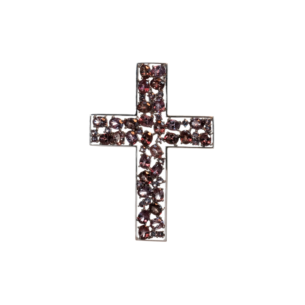 Cross Pendant with Color Change Garnet