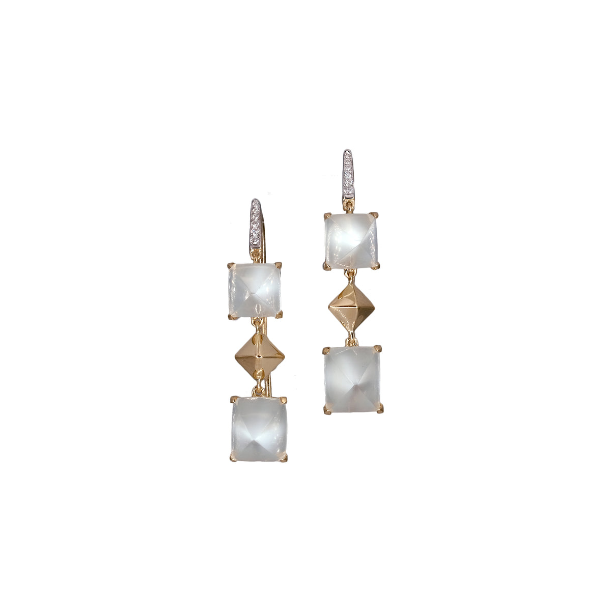 Moonstone Pyramid Earrings