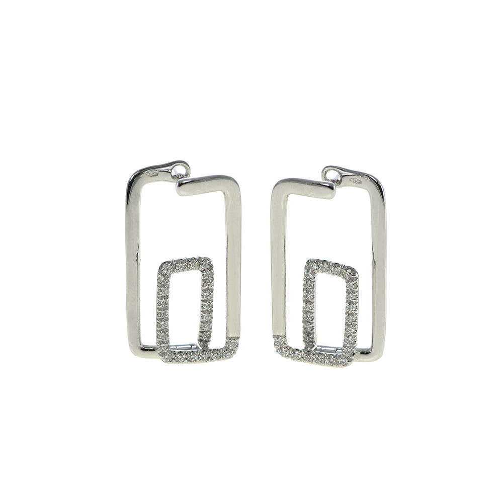 White Diamond Clip Earrings