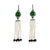 Facetted Jade Hook Earrings with Pearl Fringe