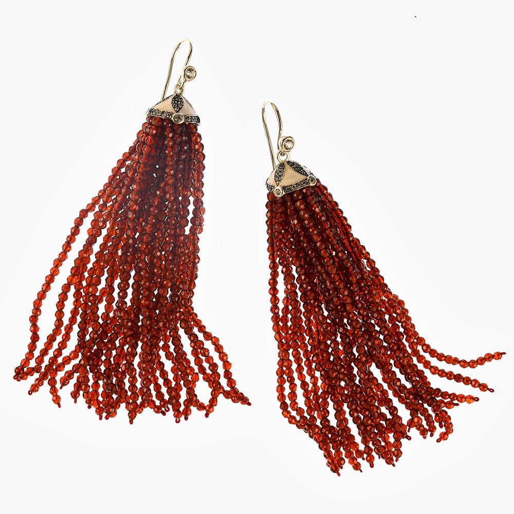 Red Agate Beads Tassel