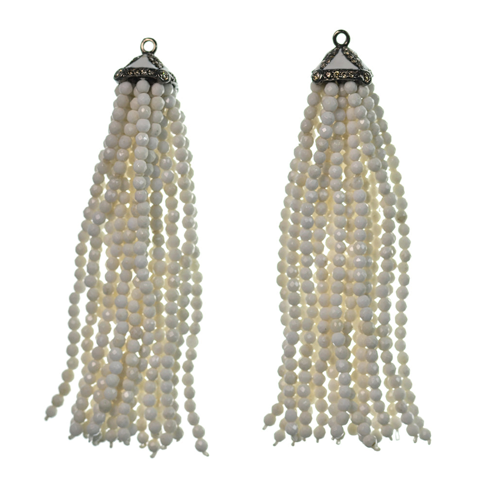 White Onyx Beads Tassel
