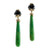 Black Diamond and Green Turquoise Earrings