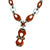 Coral, White Quartz and Diamond Necklace
