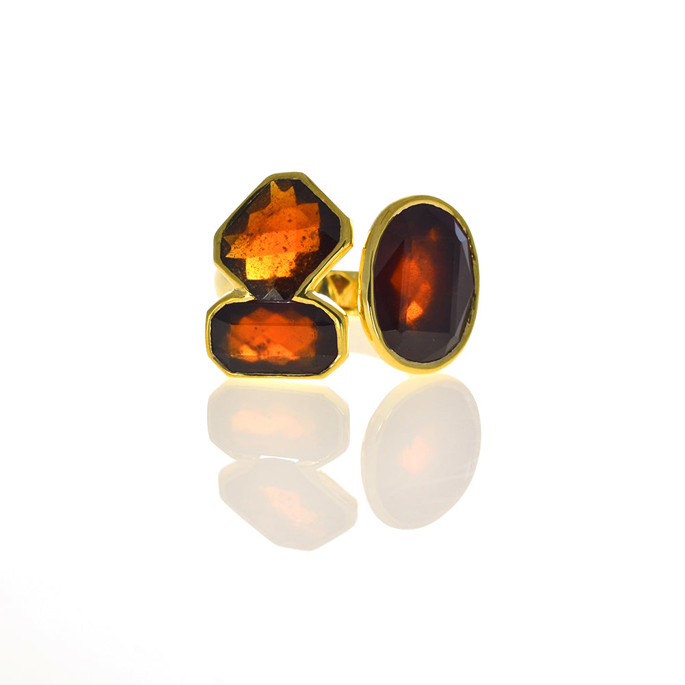 Gap Ring with Hessonite Garnet