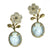 Mother of Pearl Kalachuchi Earring, with Branches, Small, with Diamond (available in yellow, white, and rose gold)