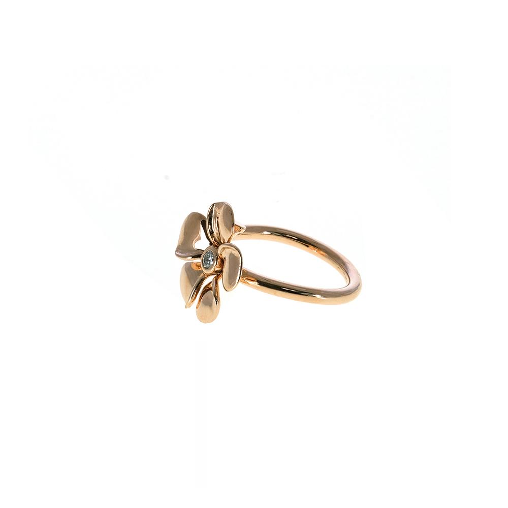 Diamond Kalachuchi Ring, Small, Satin and Shiny Finish (available in yellow, white, and rose gold)