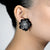 Lotus Earrings in Rose Gold and Black Silver, Large