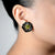 Lotus Earrings in Yellow Gold and Black Silver, Medium