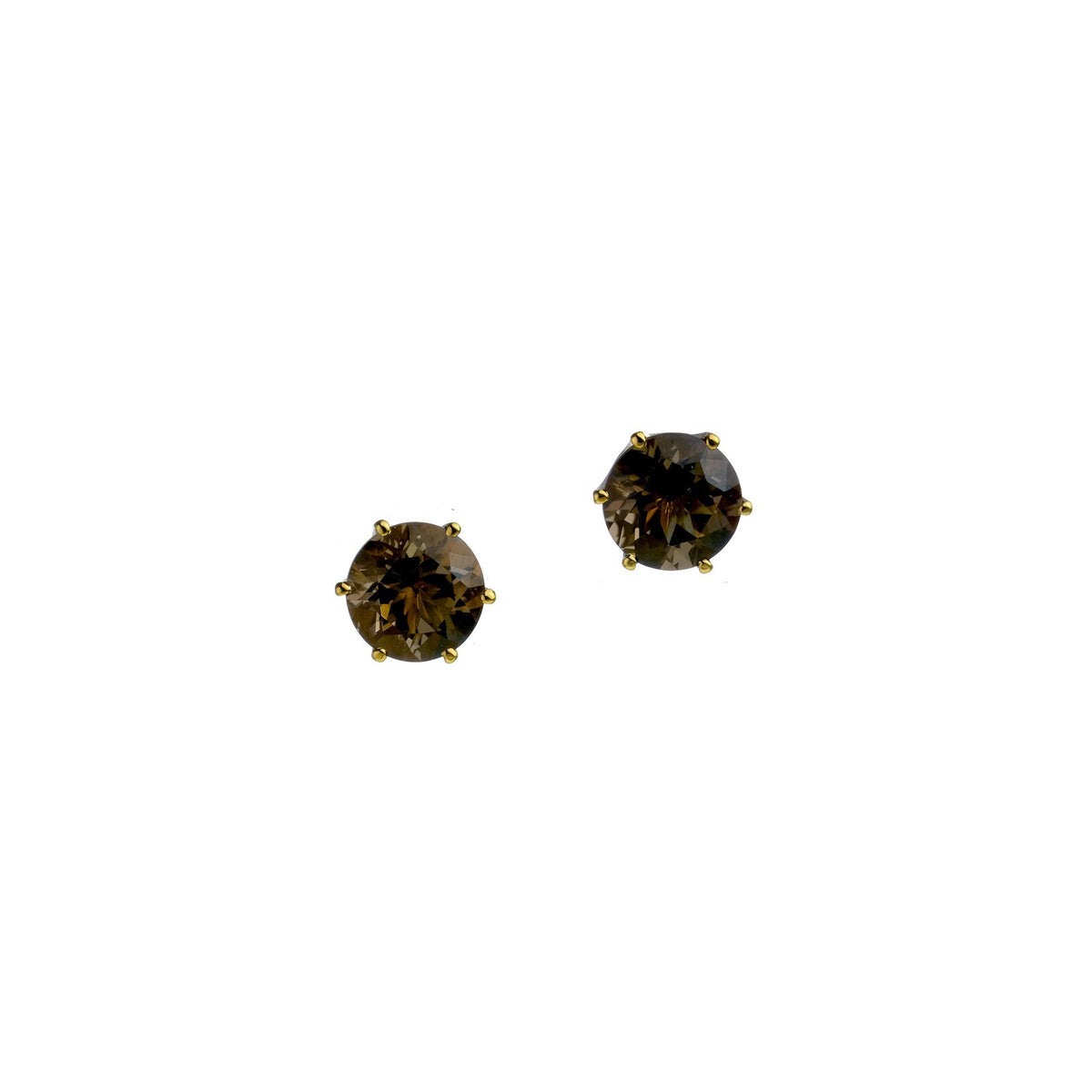 Smokey Topaz Studs, 3.61 carats