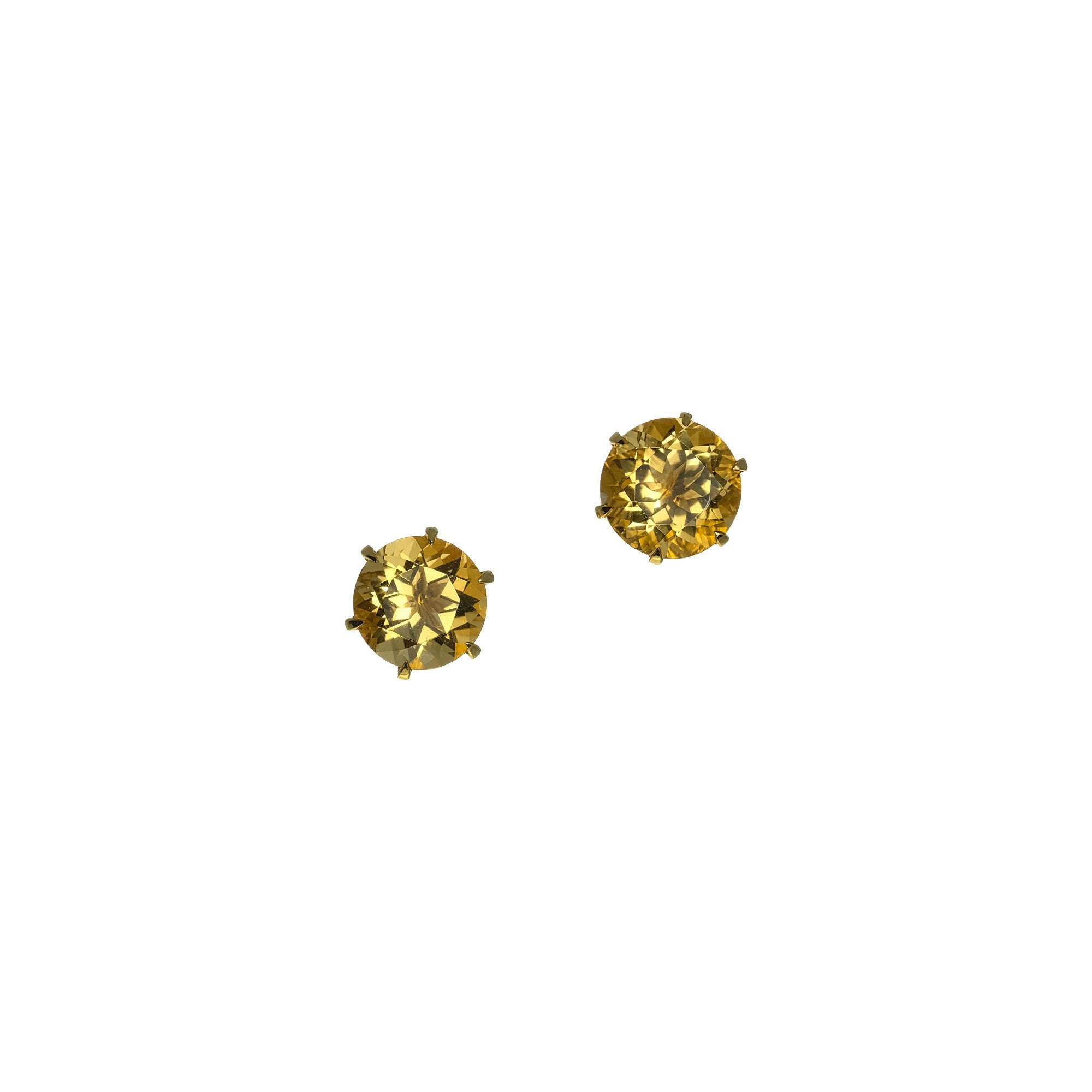 Golden Citrine Stud, 3.54 carats