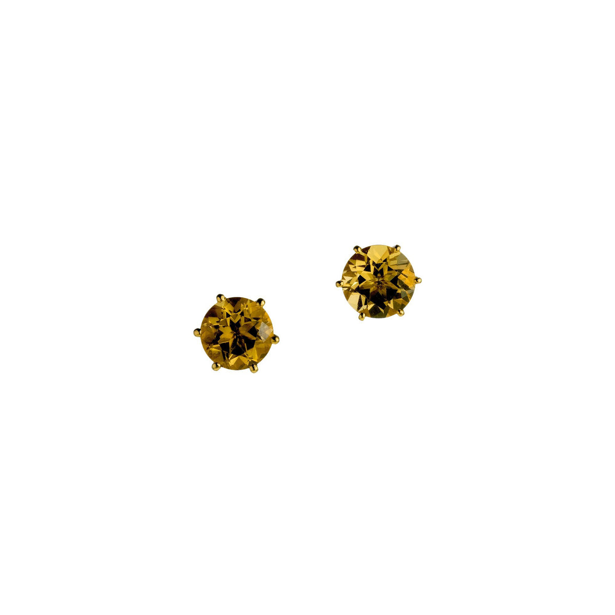 Golden Citrine Studs, 3.05 carats