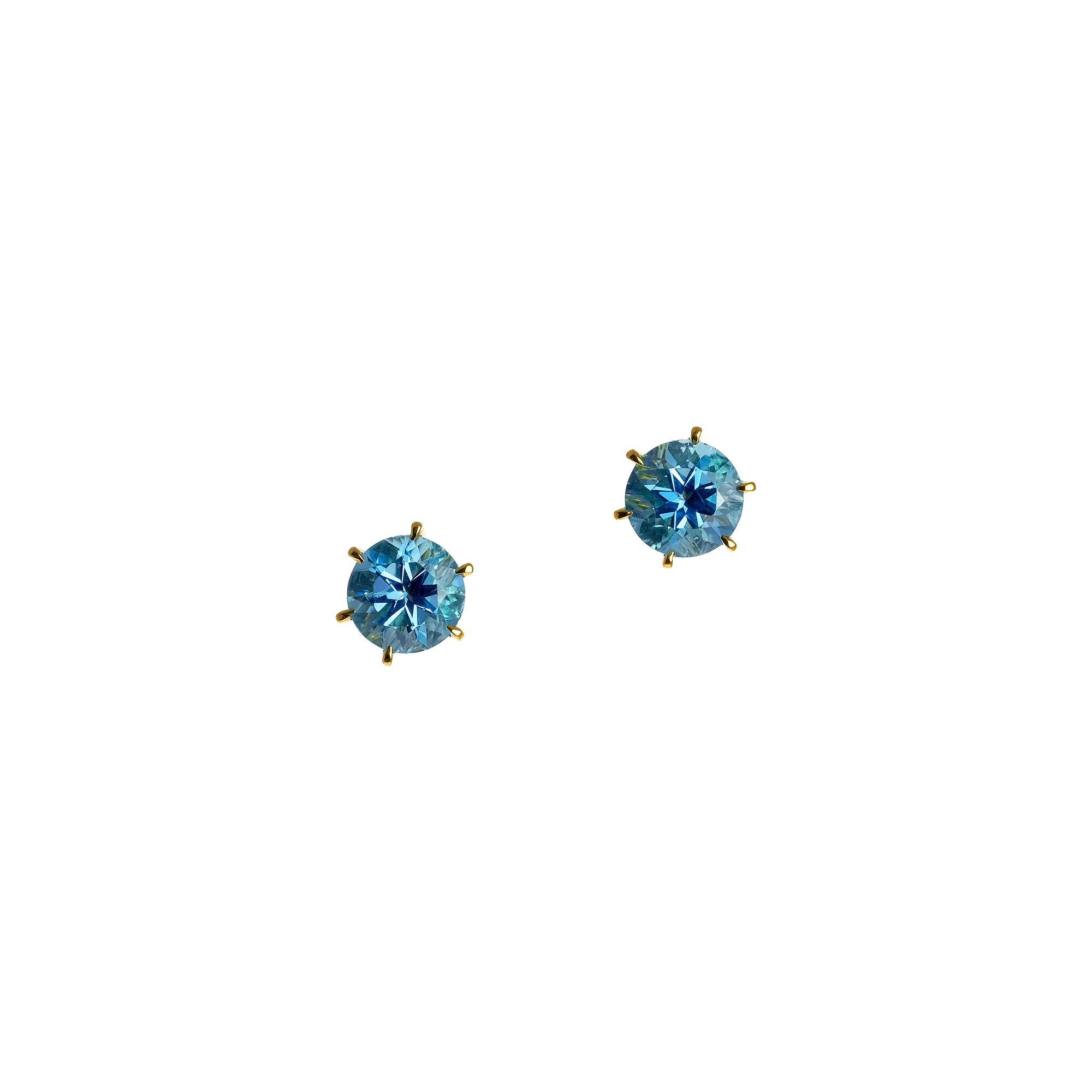 Blue Topaz Studs, 2.68 carats